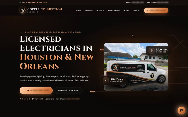 Copper Connection Electric homepage